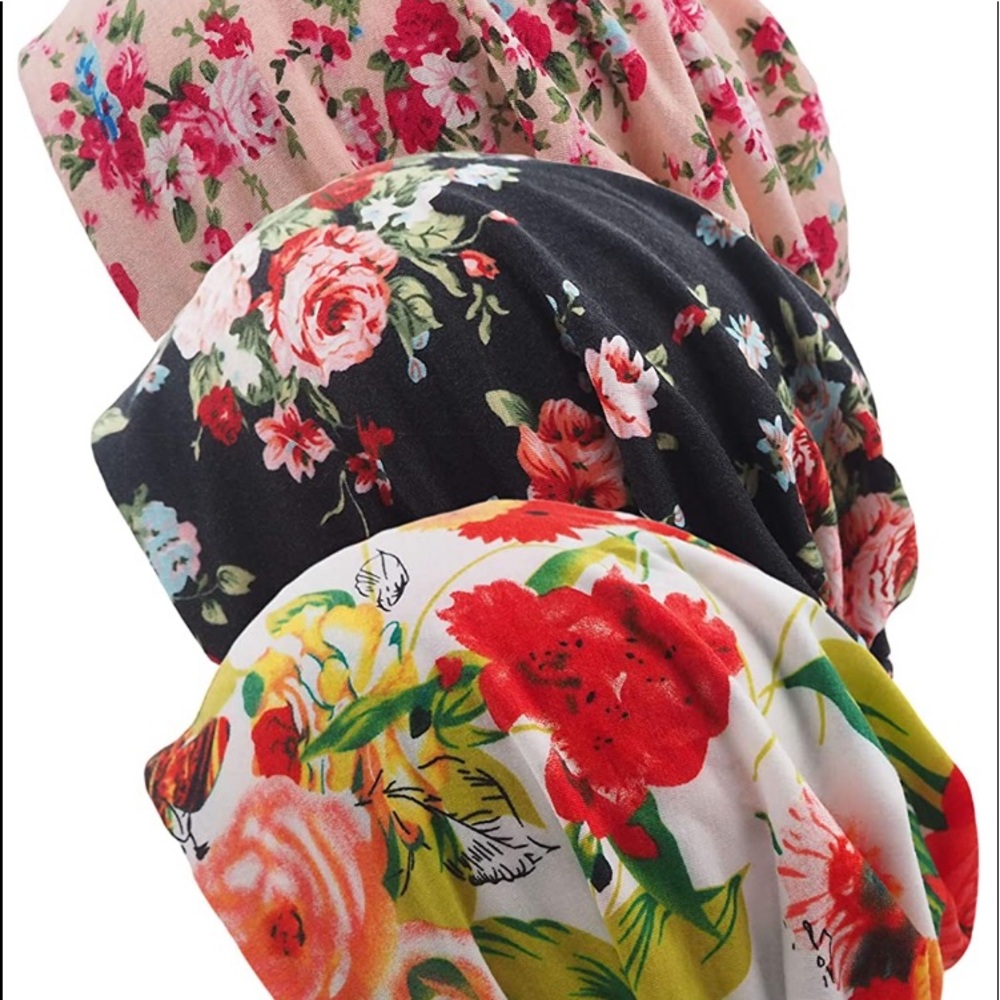 3/$20 Floral Beenie caps, OS
